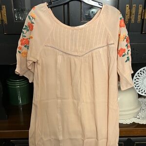 Altered State Midi Dress with Embroidered Flowers